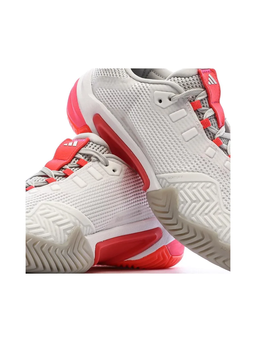 Chaussures de tennis Blanches/Roses Femme Adidas Barricade 8