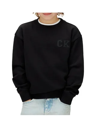 Sweat Noir Garçon Calvin Klein Jeans Relaxed Crewneck 1