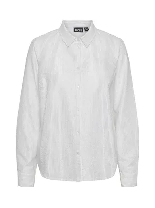 Chemise Blanche/Argenté Femme Pieces Cirene 1