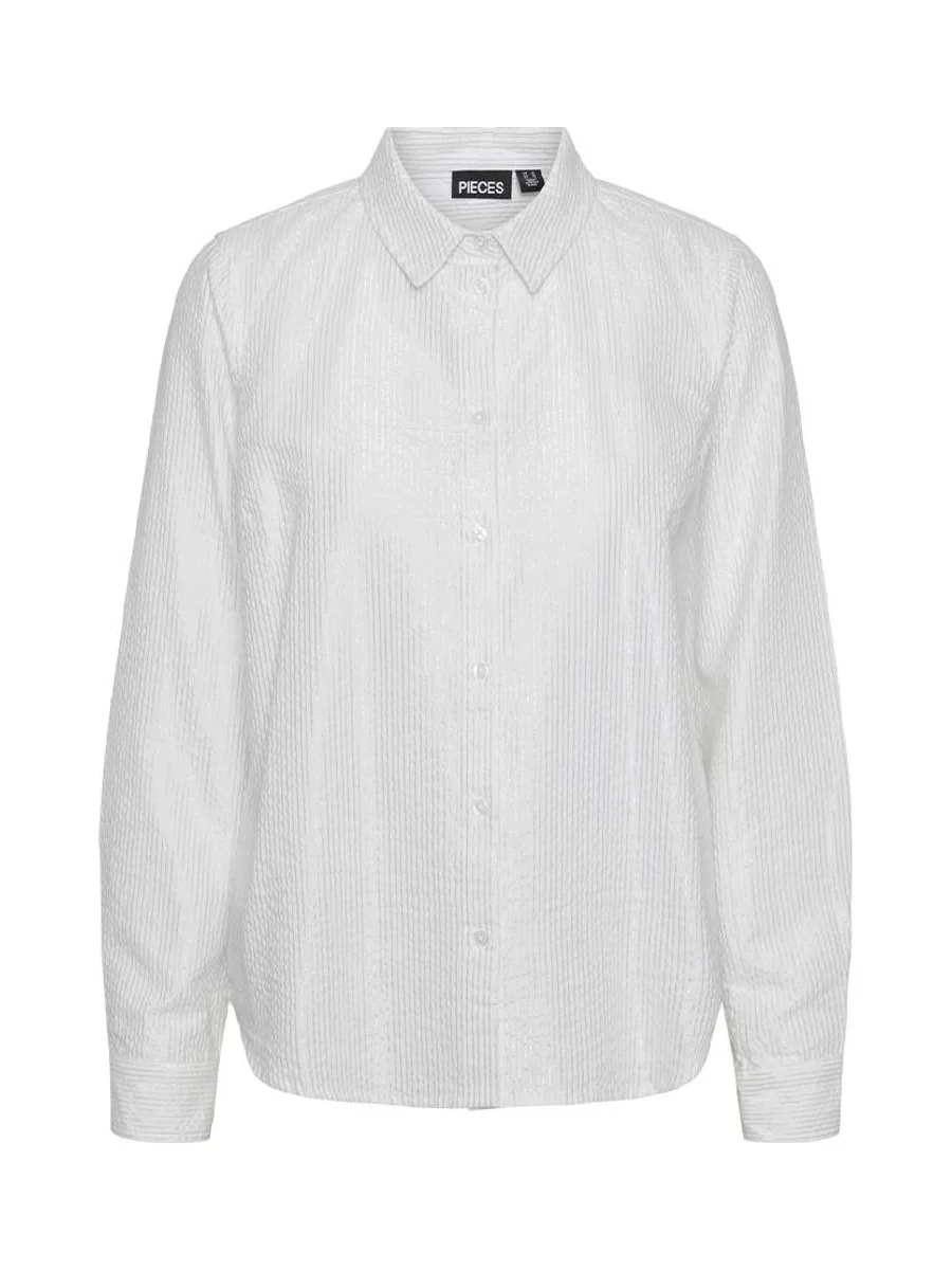 Chemise Blanche/Argenté Femme Pieces Cirene 2