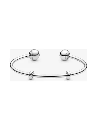 Pandora - Jonc Open silicone stoppers interchangeable end caps en argent 3