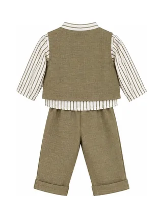 Ensemble Kaki/Blanc Bébé P'tit Mome Lucas 2