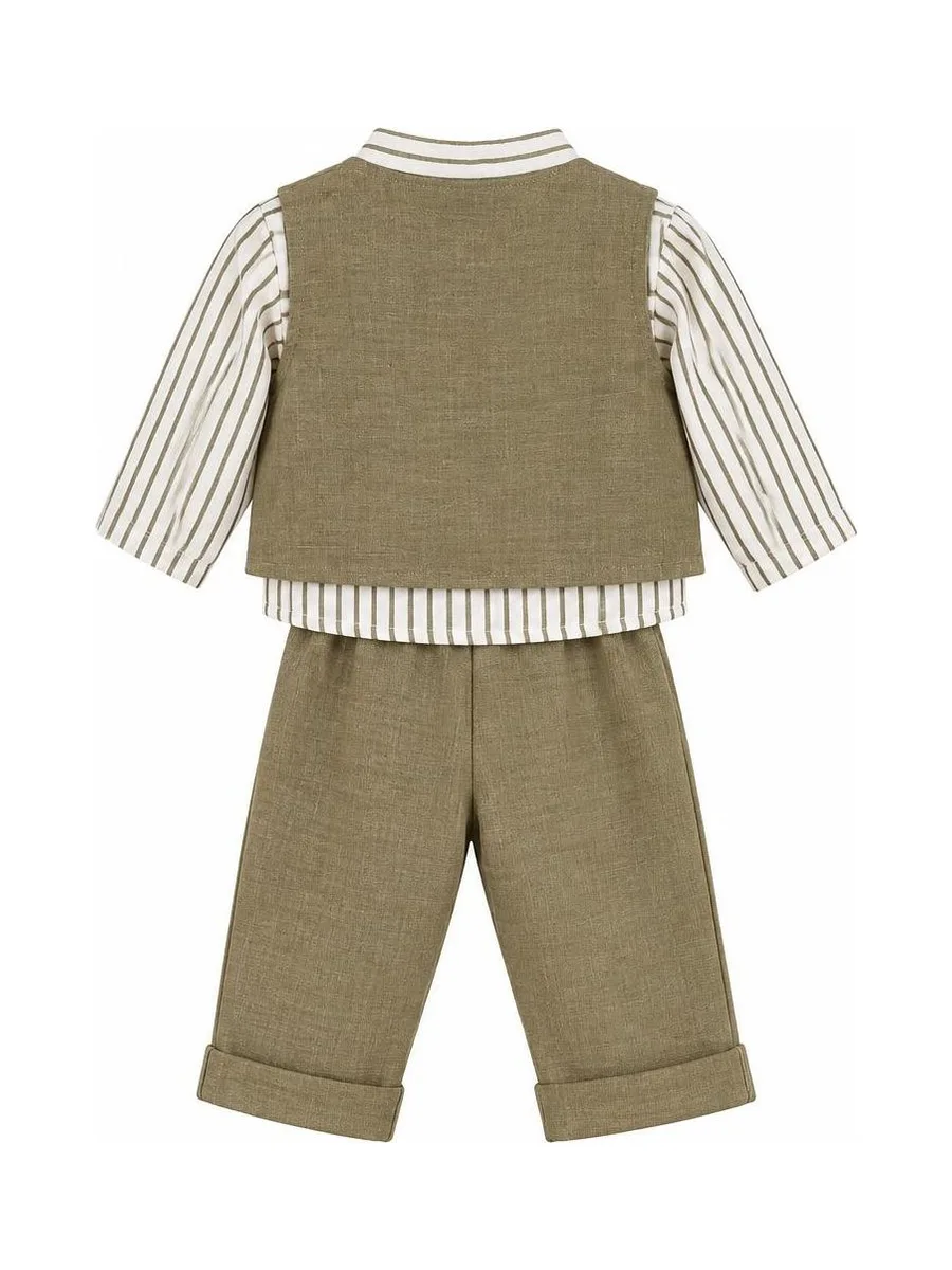 Ensemble Kaki/Blanc Bébé P'tit Mome Lucas 3