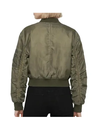 Veste Bomber Femme Kaki Schott Oversize Washed 2