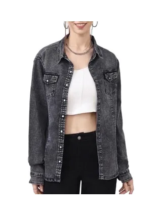Chemise en Jean Noir Femme Monday Premium Bleach 1 1