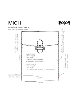 MICH - Housse iPad Air 10,9 / Pro 11" en liège - Naturel 33