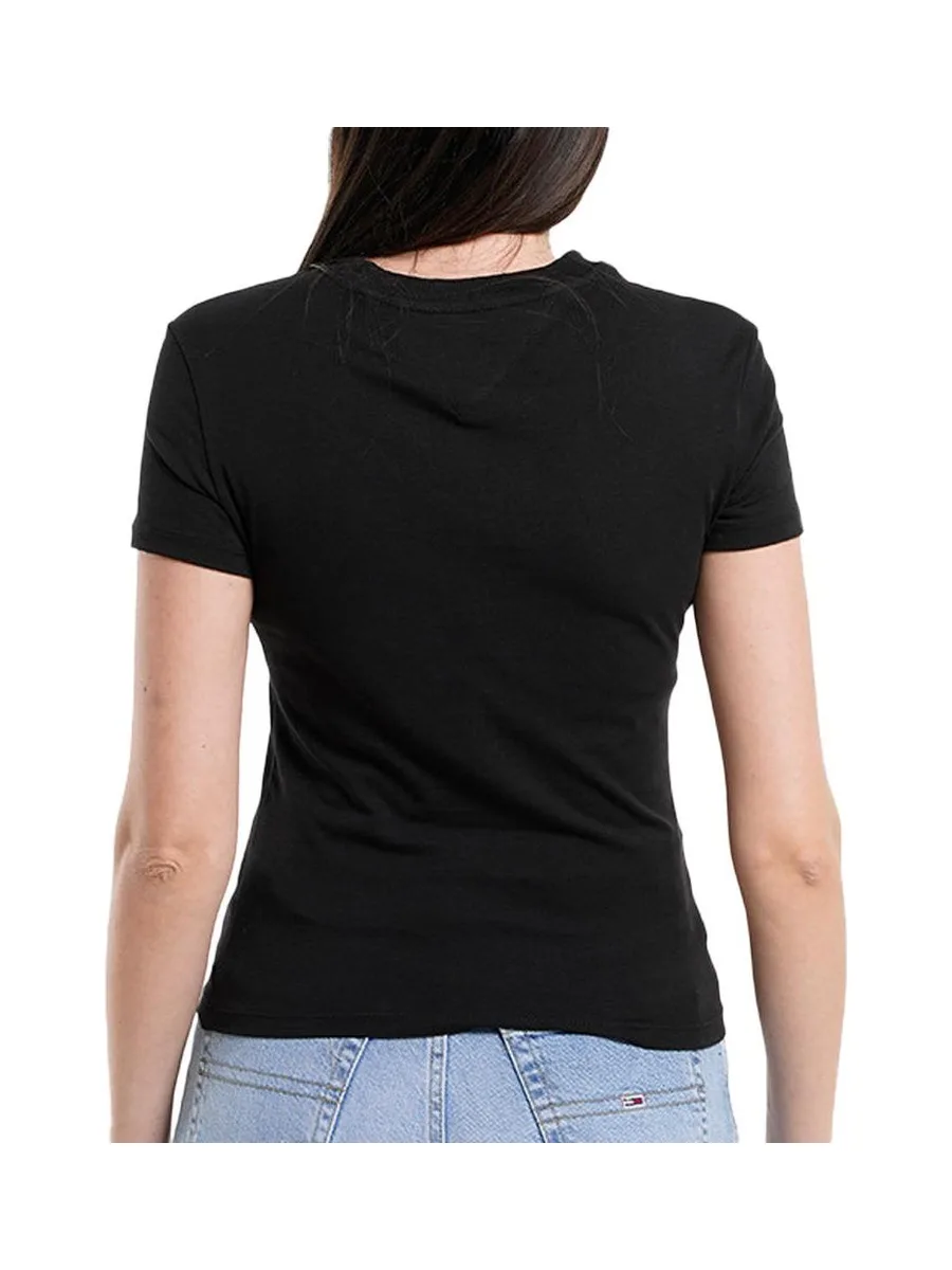 T-shirt Noir Femme Tommy Hilfiger Tjw Slim Tonal Linea 3